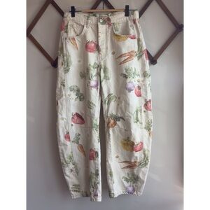 Free People | Good Luck Printed Barrel Jean | 25 | Garden